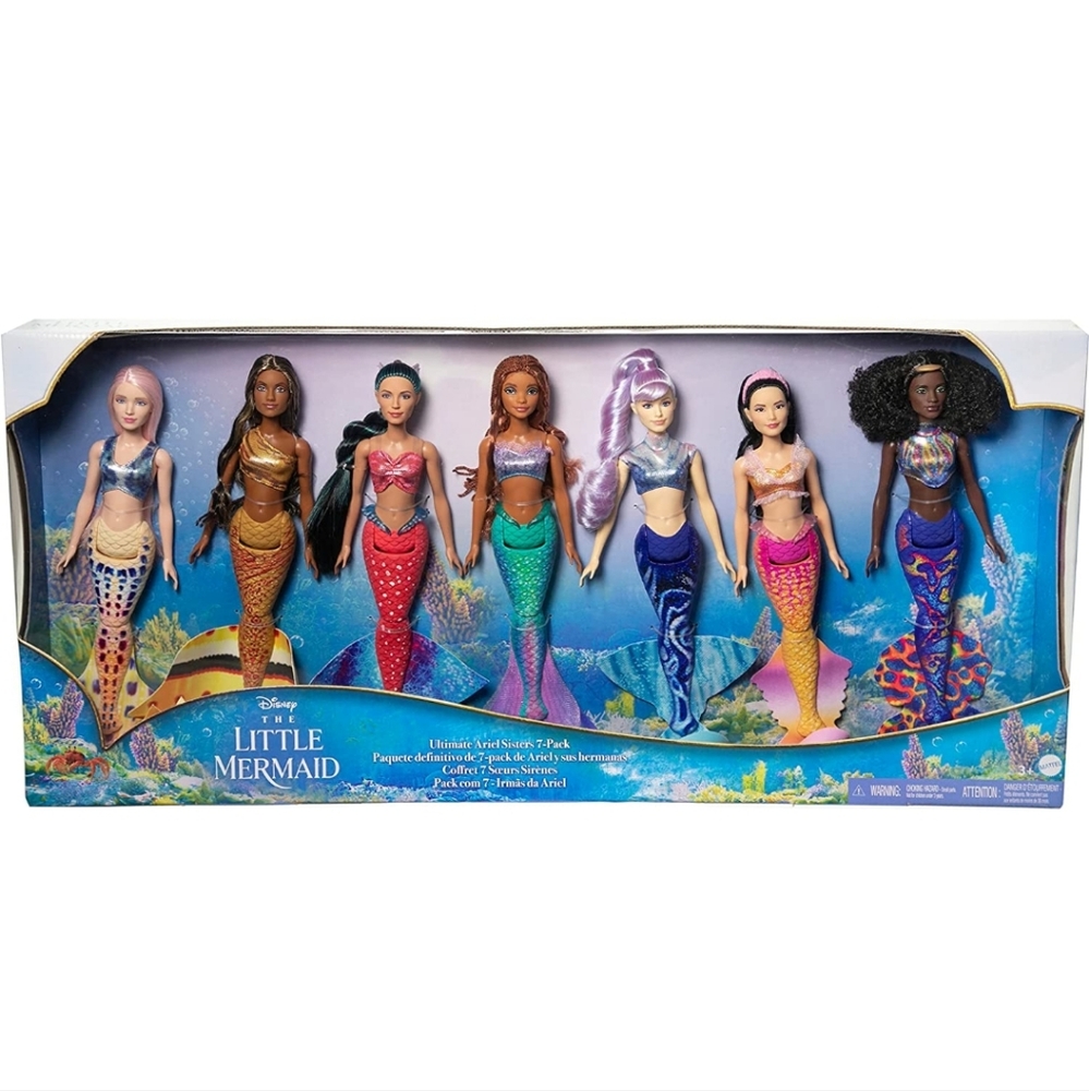 Disney The Little Mermaid Ultimate Ariel Sisters Doll Set with 7 Fashion Mermaid
